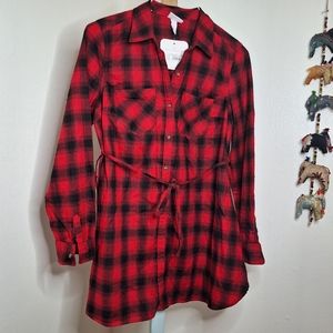 Isabel Maternity Buffalo Plaid Tunic Shirt Maternity